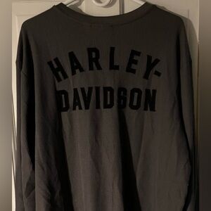 Harley-Davidson Long Sleeve Gray Waffle T-Shirt Men’s Size XL